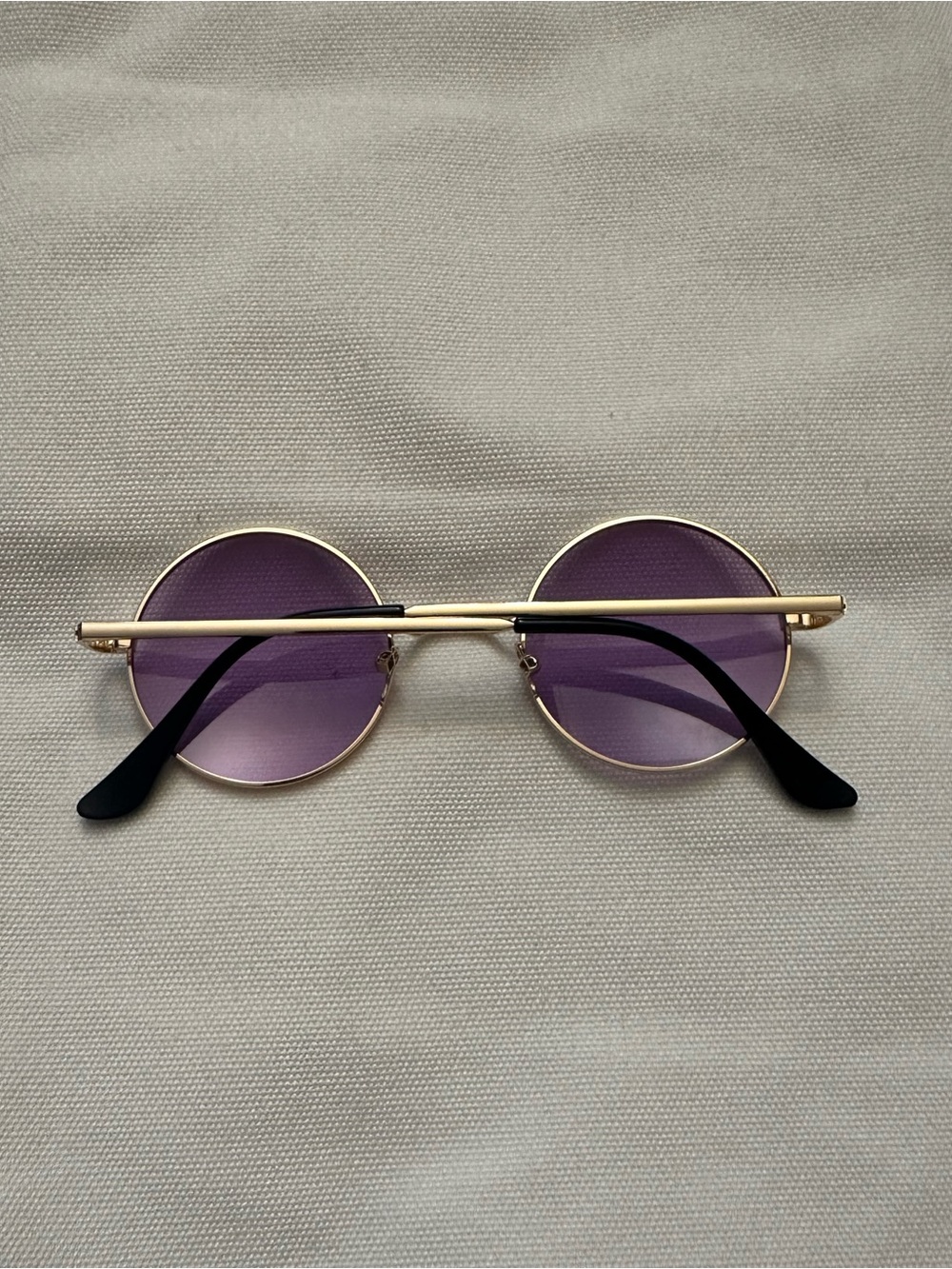 Purple and Gold Round Polarized Sunglasses - Picture 2 of 7